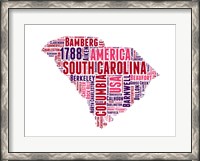 Framed South Carolina Word Cloud Map