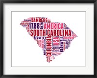 Framed South Carolina Word Cloud Map