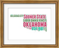 Framed Oklahoma Word Cloud Map