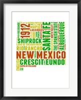 Framed New Mexico Word Cloud Map