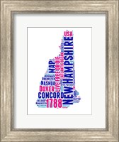 Framed New Hampshire Word Cloud Map