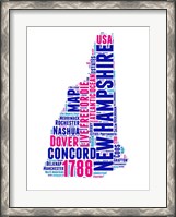 Framed New Hampshire Word Cloud Map