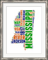 Framed Mississippi Word Cloud Map