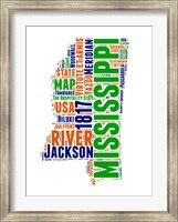 Framed Mississippi Word Cloud Map