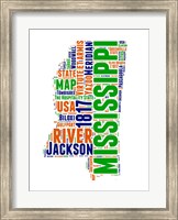 Framed Mississippi Word Cloud Map