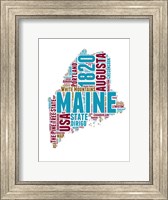 Framed Maine Word Cloud Map
