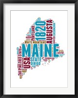 Framed Maine Word Cloud Map