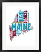 Framed Maine Word Cloud Map