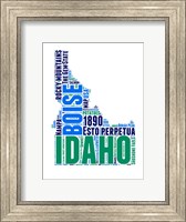 Framed Idaho Word Cloud Map