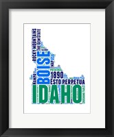 Framed Idaho Word Cloud Map