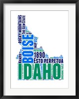 Framed Idaho Word Cloud Map