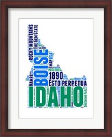 Framed Idaho Word Cloud Map