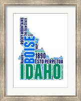 Framed Idaho Word Cloud Map