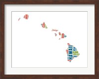 Framed Hawaii Word Cloud Map