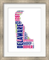 Framed Delaware Word Cloud Map