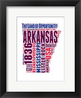 Framed Arkansas Word Cloud Map