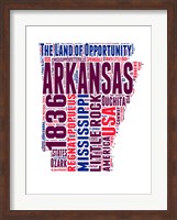 Framed Arkansas Word Cloud Map