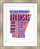 Framed Arkansas Word Cloud Map