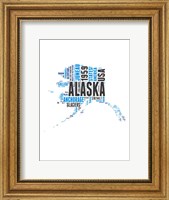 Framed Alaska Word Cloud Map