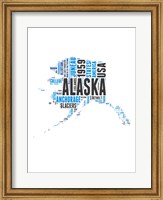 Framed Alaska Word Cloud Map