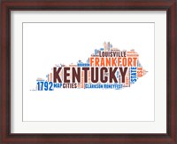 Framed Kentucky Word Cloud Map