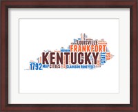 Framed Kentucky Word Cloud Map