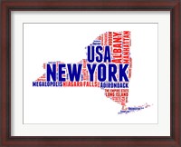 Framed New York Word Cloud Map