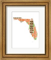 Framed Florida Word Cloud Map
