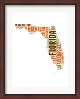 Framed Florida Word Cloud Map