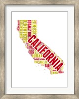 Framed California Word Cloud Map