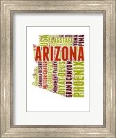 Framed Arizona Word Cloud Map