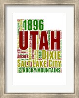 Framed Utah Word Cloud Map
