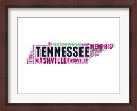 Framed Tennessee Word Cloud Map