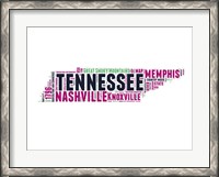 Framed Tennessee Word Cloud Map