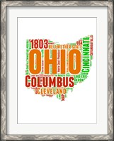 Framed Ohio Word Cloud Map