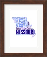 Framed Missouri Word Cloud Map