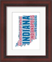 Framed Indiana Word Cloud Map