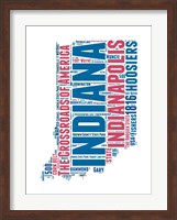 Framed Indiana Word Cloud Map