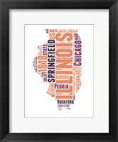 Framed Illinois Word Cloud Map