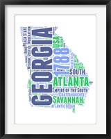 Framed Georgia Word Cloud Map