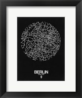 Framed Berlin Street Map Black