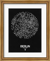 Framed Berlin Street Map Black