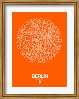 Framed Berlin Street Map Orange