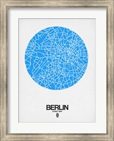Framed Berlin Street Map Blue