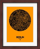 Framed Berlin Street Map Yellow