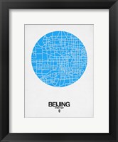 Framed Beijing Street Map Blue