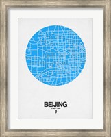 Framed Beijing Street Map Blue