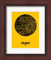 Framed Beijing Street Map Yellow