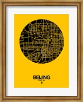 Framed Beijing Street Map Yellow