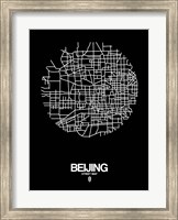 Framed Beijing Street Map Black